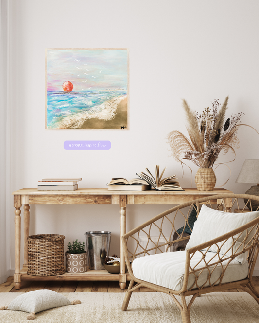 Originalgemälde "California Sunset Dreams" inkl. Rahmen