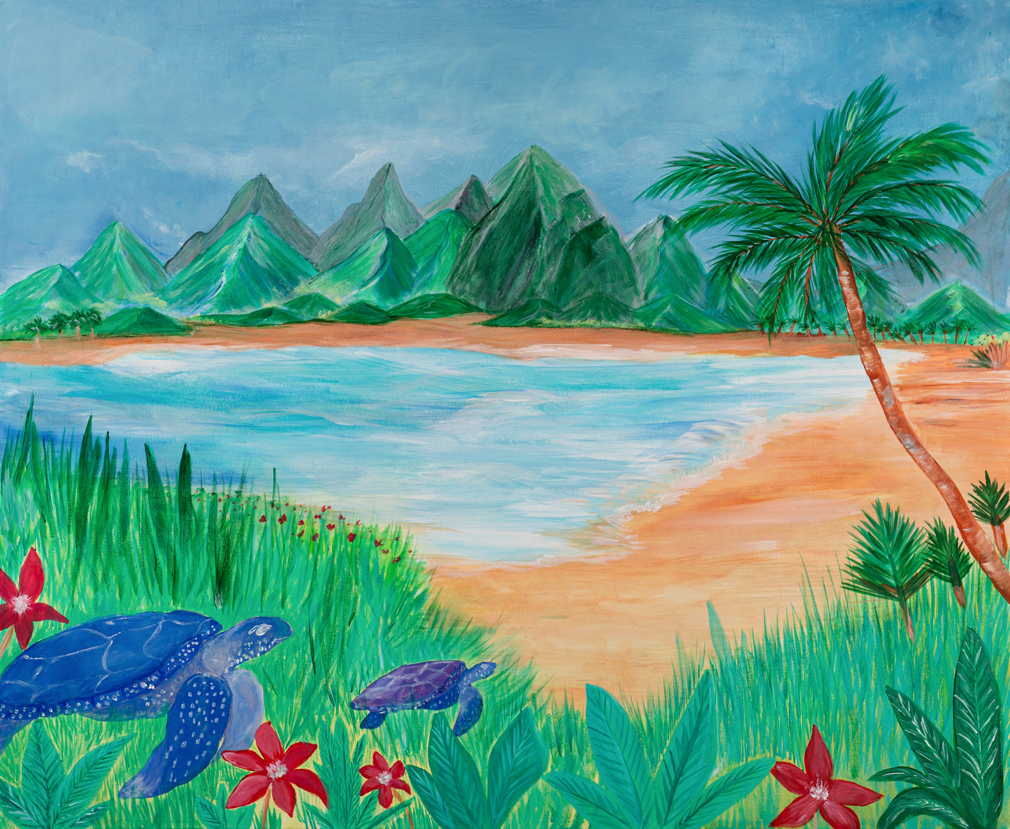 Originalgemälde "A Walk in Hawaii" inkl. Rahmen