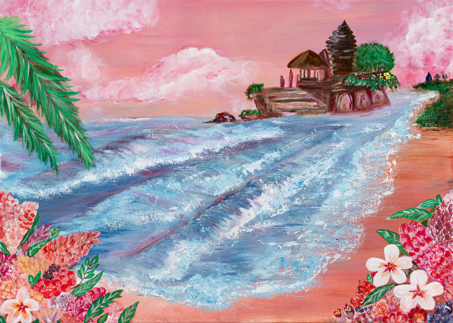 Originalgemälde "Cosmic Sundown -  Bali"  inkl. Rahmen