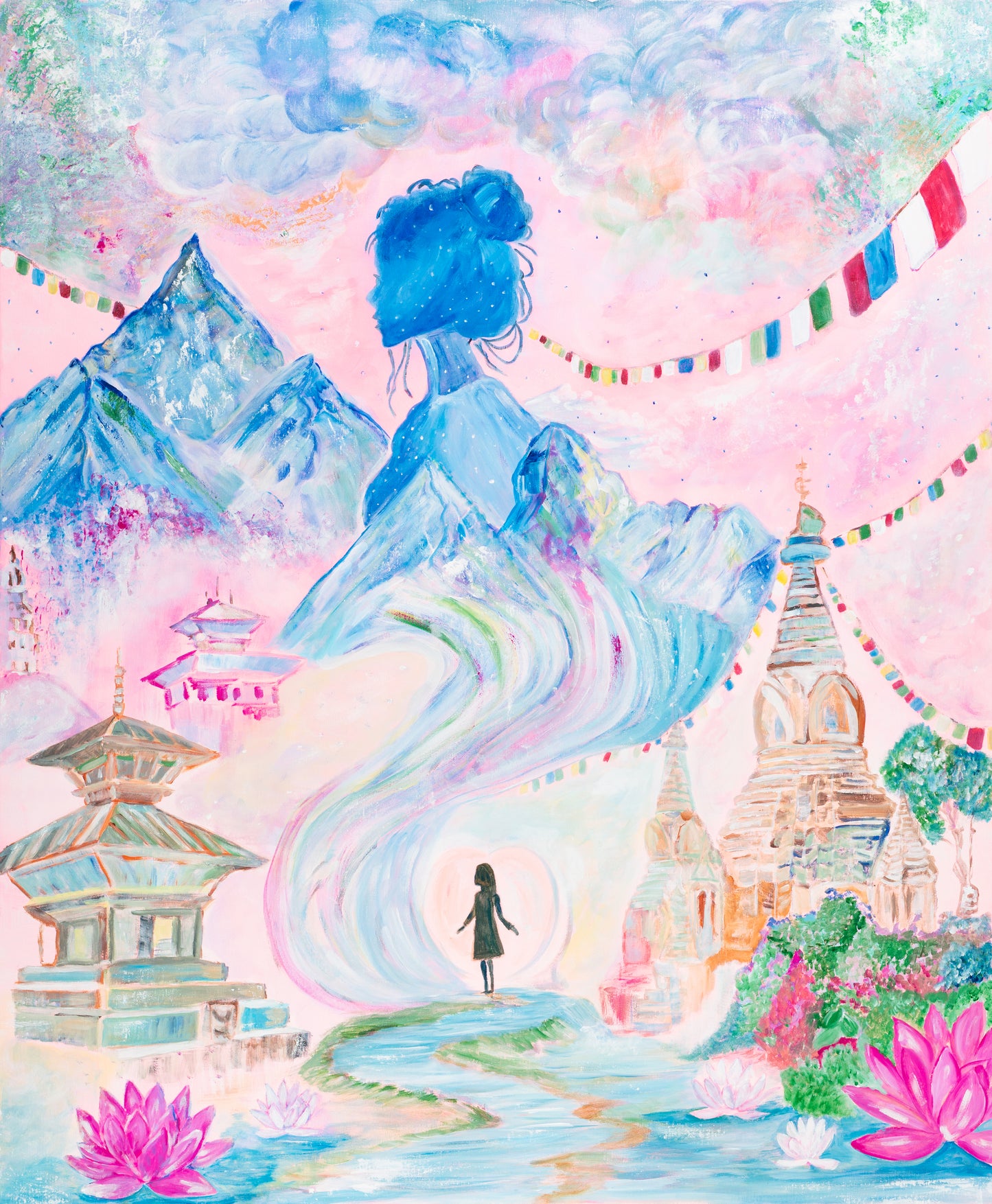 Originalgemälde "Where my Soul belongs - Nepal" inkl. Rahmen